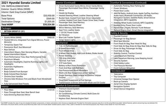 2021 Hyundai Sonata Limited Raleigh NC