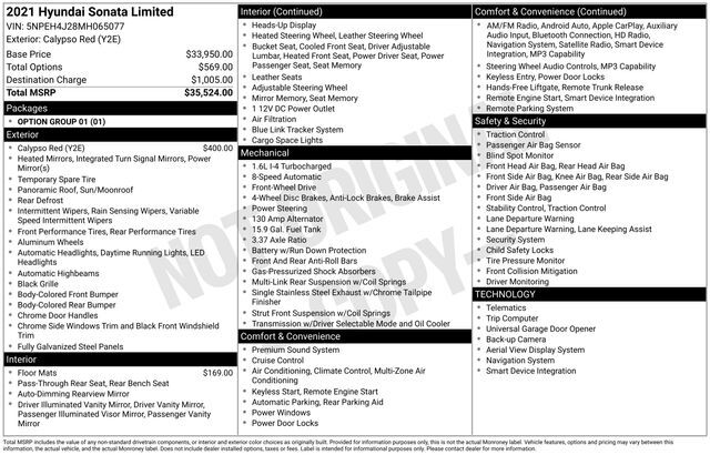 2021 Hyundai Sonata Limited Raleigh NC