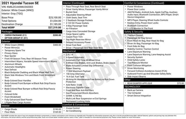 2021 Hyundai Tucson SE Raleigh NC