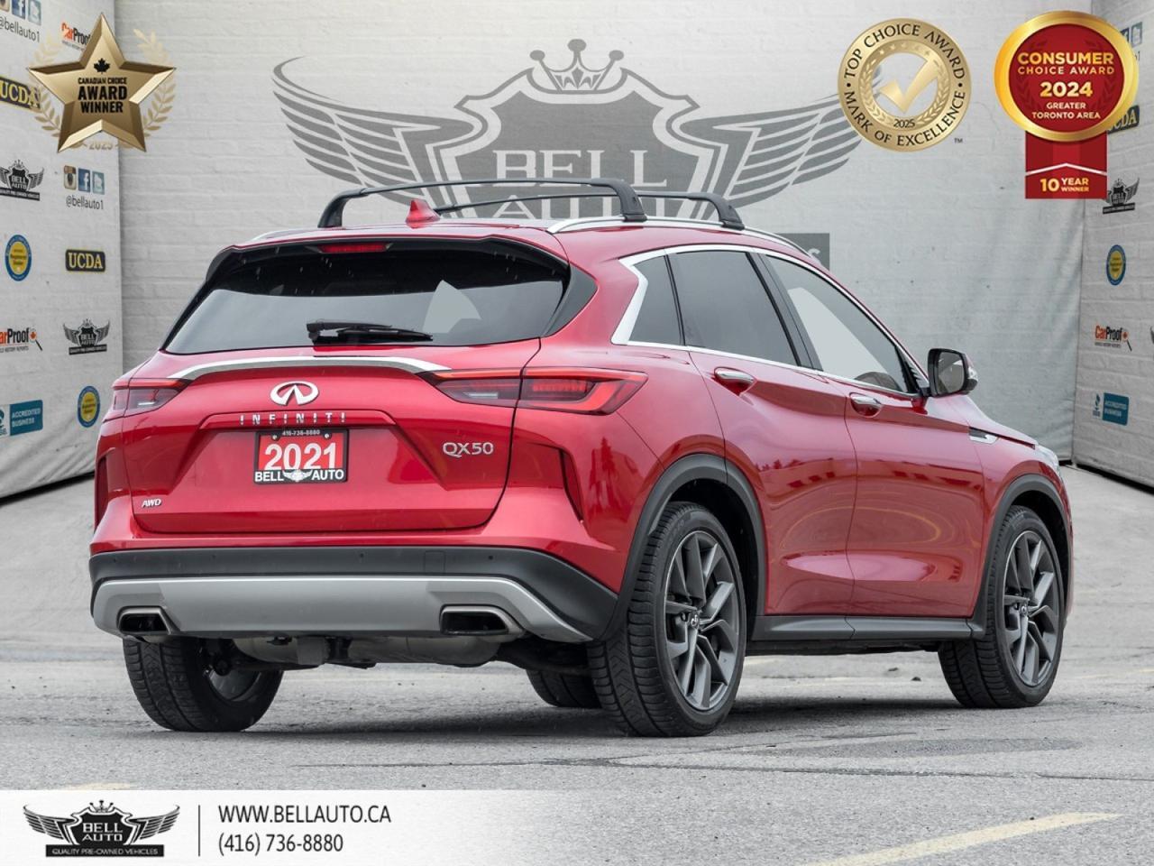 2021 INFINITI QX50 Sensory, 360CAM, HUD, LTHR, NAVI, PANO, B.SPOT, BOSE, SENSORS, WOODTRIM, NOACCIDENT Toronto ON