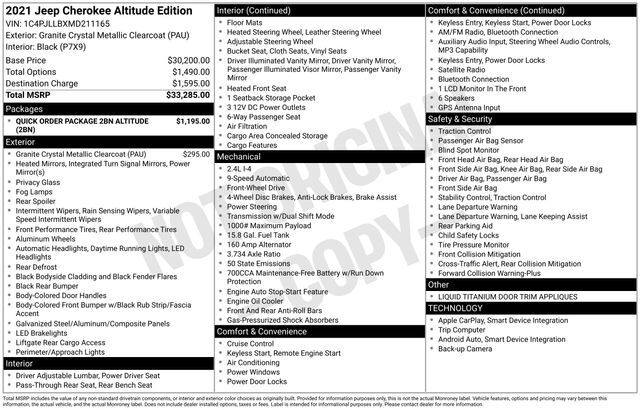 2021 Jeep Cherokee Altitude Raleigh NC