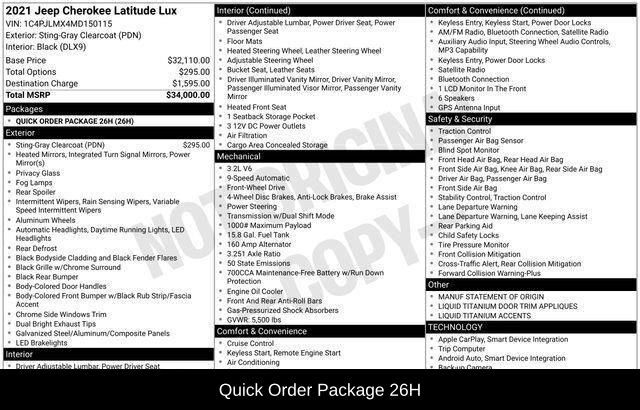 2021 Jeep Cherokee Latitude Lux Raleigh NC