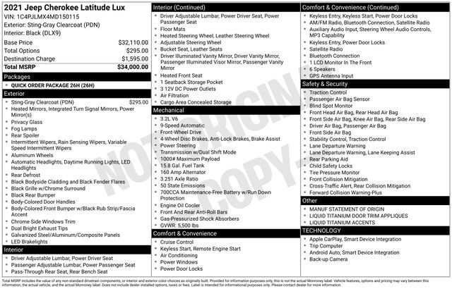 2021 Jeep Cherokee Latitude Lux Raleigh NC