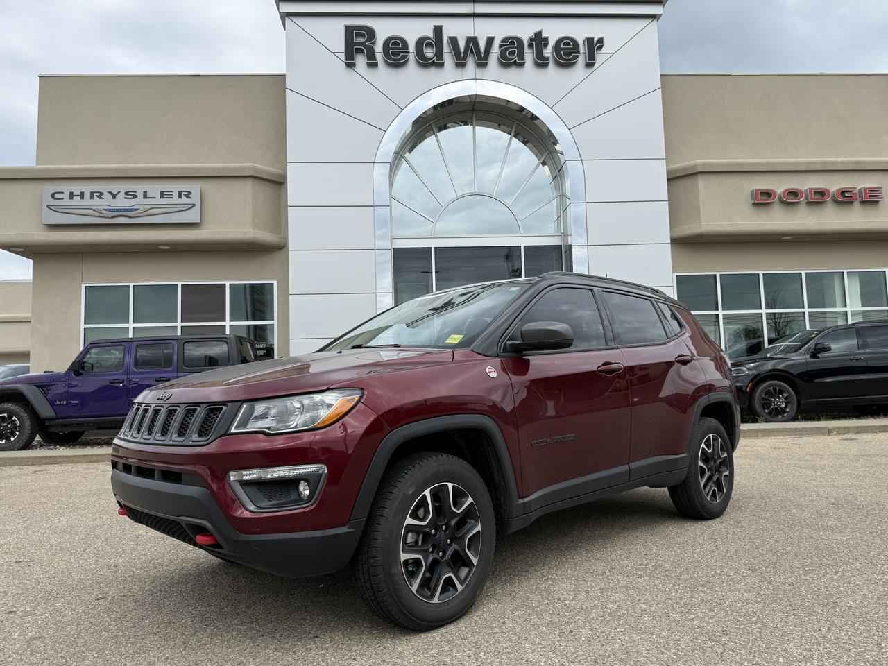 2021 Jeep Compass Trailhawk 4x4 | Low KMs | I4 Engine | Velvet Red Pearl | NAV | Power Liftgate | Dual Pane Sunroof