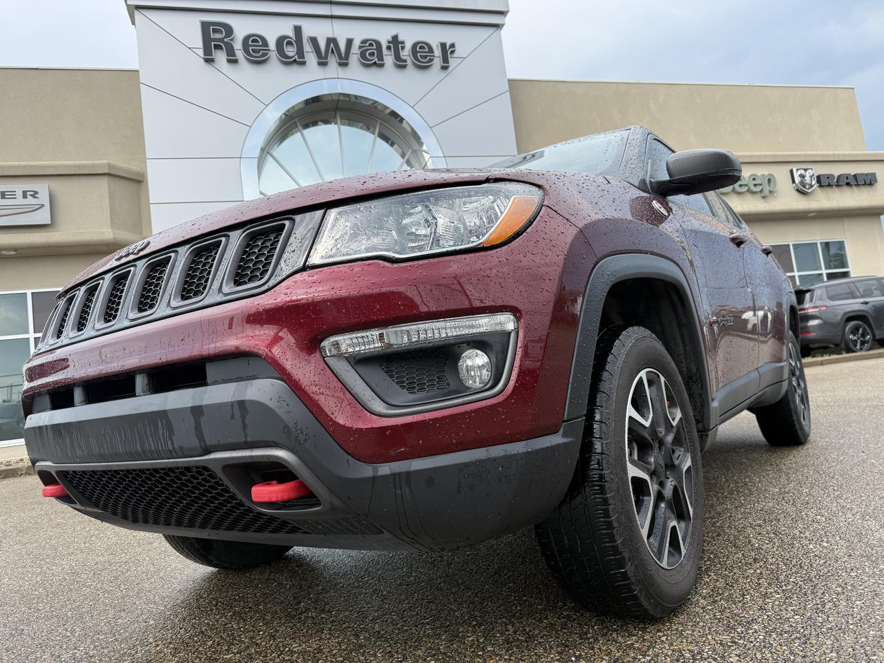 2021 Jeep Compass Trailhawk 4x4 | Low KMs | I4 Engine | Velvet Red Pearl | NAV | Power Liftgate | Dual Pane Sunroof Redwater AB