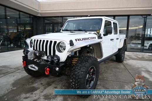 2021 Jeep Gladiator Rubicon / 4X4 / Lifted / Fox Shocks / GIGGLEPIN Winch / Custom Fender Flares & Bumper / Auto Start / Heated Leather Seats & Steering / NAV / Apple CarPlay & Android Auto / Tonneau Cover / Tow Pkg / 1-Owner Anchorage AK