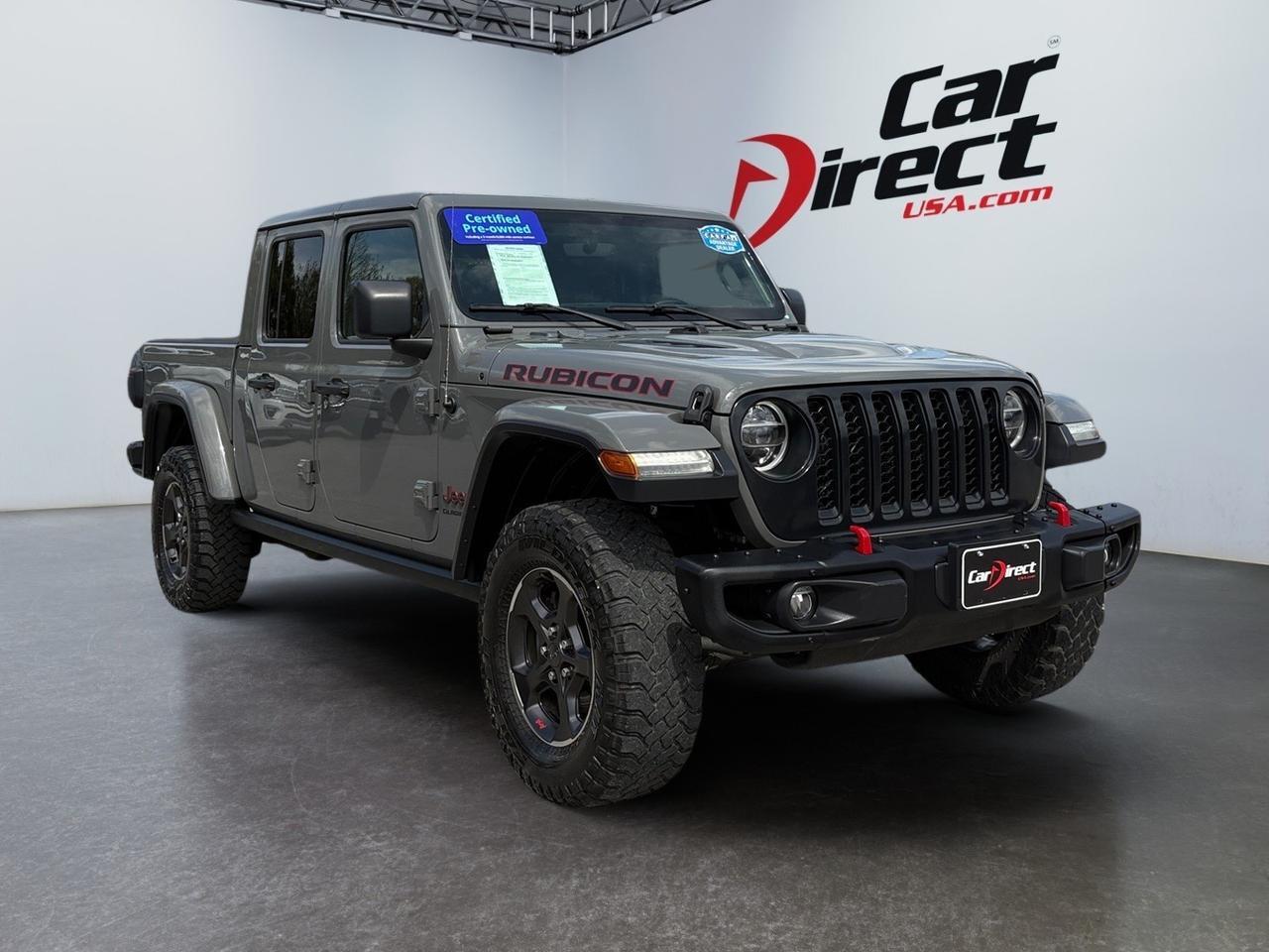 2021 Jeep Gladiator Rubicon, BLIND SPOT ALERT, LANE KEEP ASSIST, HEATED STEERING WHEEL & FRONT SEATS, APPLE CARPLAY/ANDROID AUTO, LOW MILES, ONLY 1 OWNER, CLEAN CARFAX, TAKE THIS JEEP HOME TODAY!
