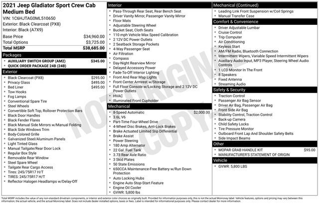 2021 Jeep Gladiator Sport Raleigh NC