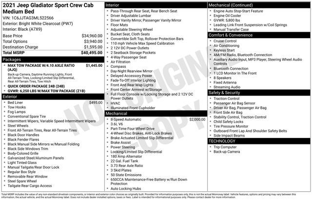 2021 Jeep Gladiator Sport Raleigh NC