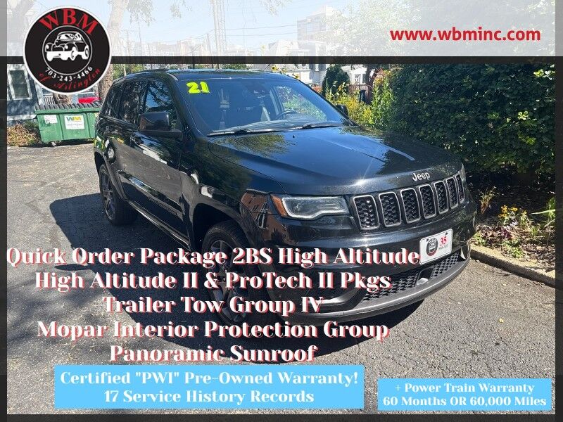 2021 Jeep Grand Cherokee High Altitude 4WD w/ Quick Order Package 2BS High Altitude