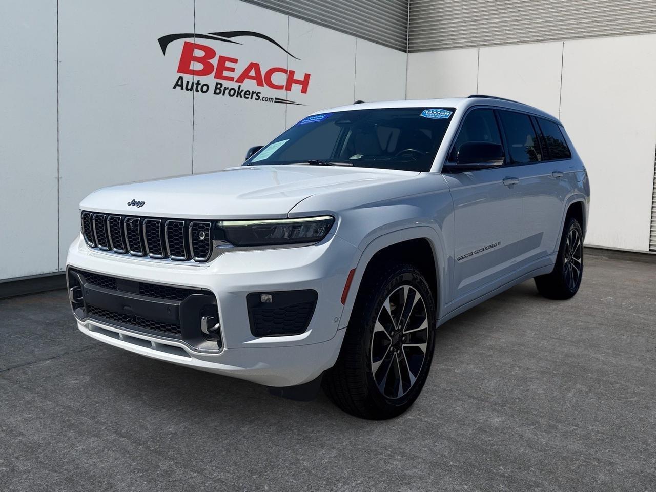 2021 Jeep Grand Cherokee L Overland, HEATED/VENTILATED SEATS, HEATED REAR SEATS, MOONROOF, APPLE CARPLAY/ANDROID AUTO, UNIVERSAL GARAGE DOOR OPENER, MCINTOSH SOUND SYSTEM, POWER LIFTGATE, CAPTAINS CHAIRS, 3RD ROW, BACKUP CAMERA, POWER/HEATED MIRRORS, REMOTE START, ONLY 1 OWNER