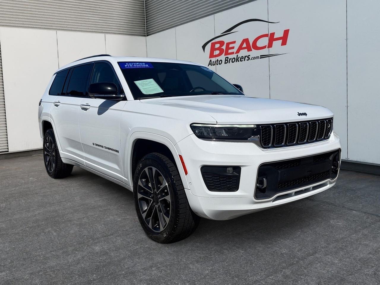 2021 Jeep Grand Cherokee L Overland, HEATED/VENTILATED SEATS, HEATED REAR SEATS, MOONROOF, APPLE CARPLAY/ANDROID AUTO, UNIVERSAL GARAGE DOOR OPENER, MCINTOSH SOUND SYSTEM, POWER LIFTGATE, CAPTAINS CHAIRS, 3RD ROW, BACKUP CAMERA, POWER/HEATED MIRRORS, REMOTE START, ONLY 1 OWNER