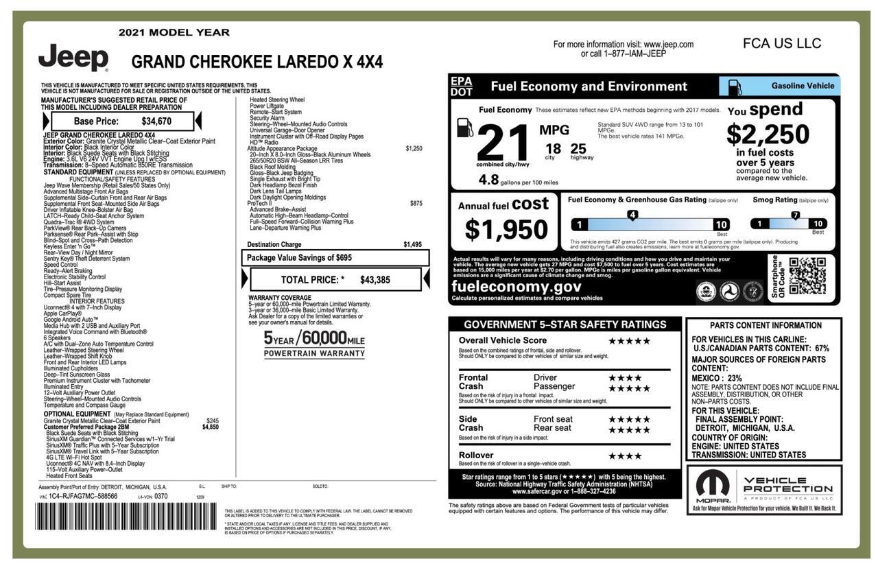 2021 Jeep Grand Cherokee Laredo X 4x4 Tallmadge OH