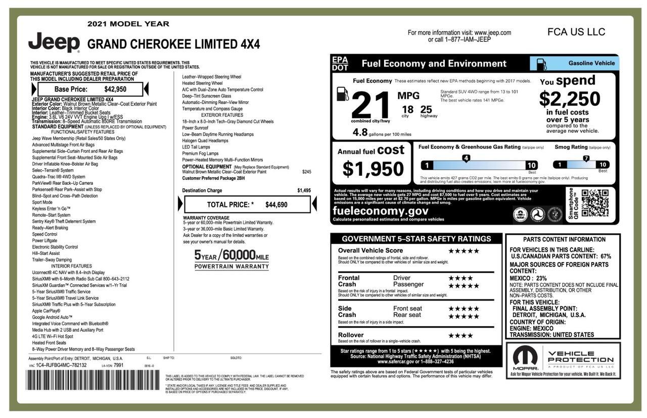 2021 Jeep Grand Cherokee Limited 4x4 Tallmadge OH