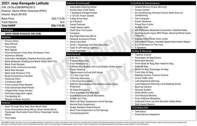 2021 Jeep Renegade Latitude Raleigh NC