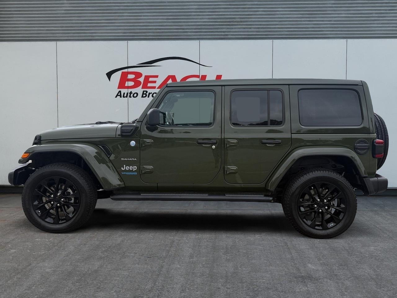 2021 Jeep Wrangler 4xe Unlimited Sahara, APPLE CARPLAY/ANDROID AUTO, ALPINE SPEAKERS, BACKUP CAMERA, POWER AND HEATED MIRRORS, HEATED SEATS, ONLY 1 OWNER, CLEAN CARFAX, COME AND TEST DRIVE TODAY!