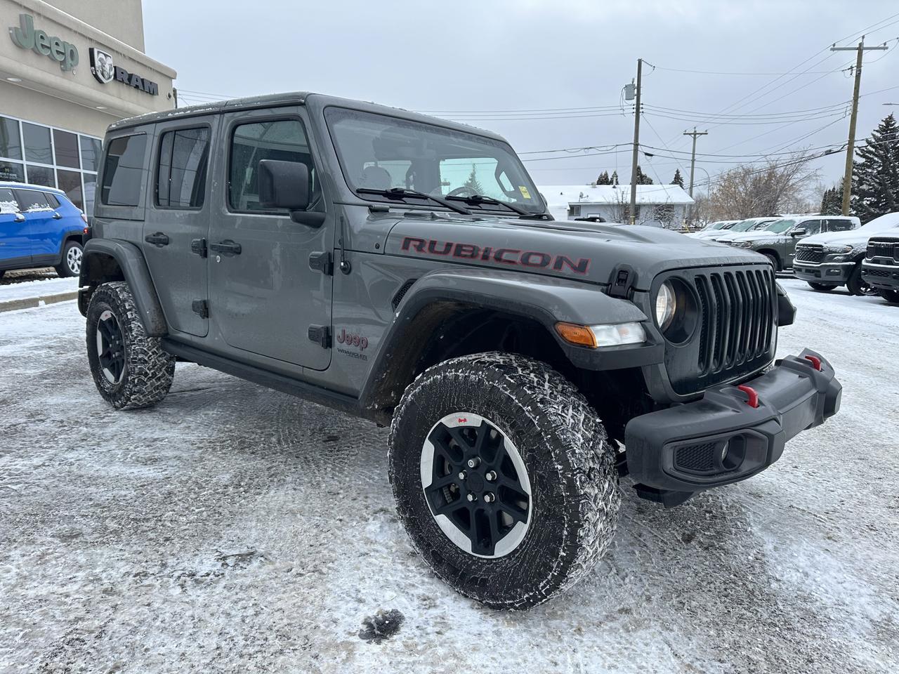 2021 Jeep Wrangler Unlimited Rubicon | 4:1 Rock-Trac 4WD | Alpine | Leather | Remote Start | Black Appearance Pkg Redwater AB
