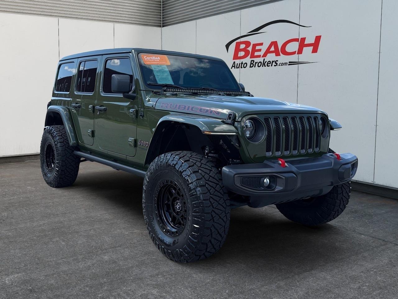 2021 Jeep Wrangler Unlimited Rubicon, POWER TOP QUARTER WINDOW STORAGE BAG, REMOVABLE REAR QUARTER WINDOWS, REAR PARK ASSIST, GPS NAVIGATION, HEATED FRONT SEATS, APPLE CARPLAY/ ANDROID AUTO, THIS WONT LAST LONG COME AND SEE IT TODAY! Norfolk VA