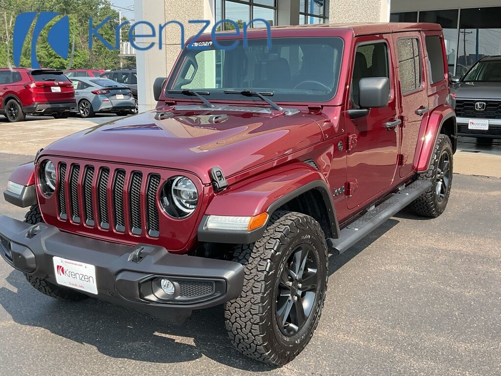 Used 2021 Jeep Wrangler Unlimited Sahara Altitude with VIN 1C4HJXEG1MW587908 for sale in Duluth, Minnesota