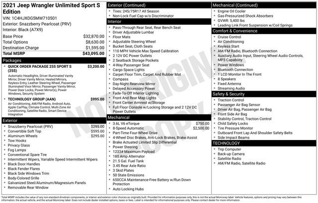 2021 Jeep Wrangler Unlimited Sport S Raleigh NC