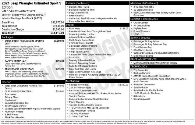 2021 Jeep Wrangler Unlimited Sport S Raleigh NC