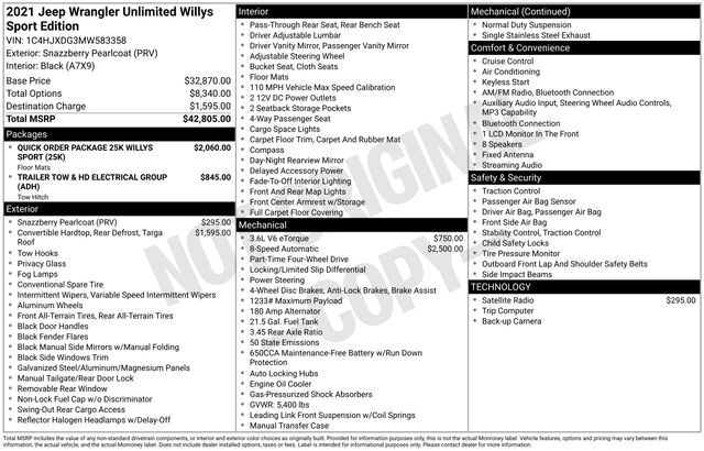 2021 Jeep Wrangler Unlimited Willys Raleigh NC