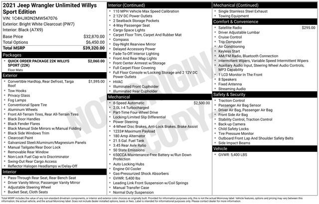 2021 Jeep Wrangler Unlimited Willys Raleigh NC