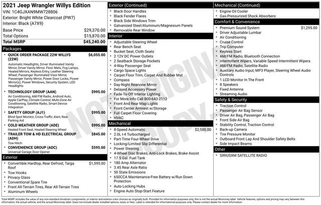 2021 Jeep Wrangler Willys Raleigh NC
