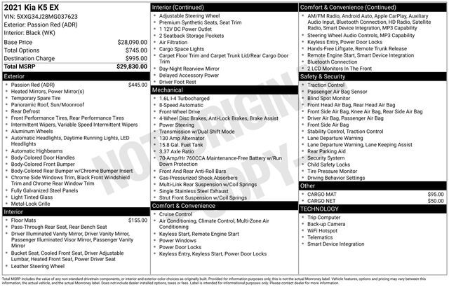 2021 Kia K5 EX Raleigh NC