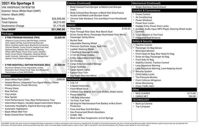 2021 Kia Sportage S Raleigh NC