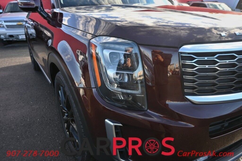 2021 Kia Telluride SX - 3.8L V6 - Prestige Pkg - Heated & Cooled Leather Seats - Remote Start - Harman Kardon Premium Sound - Navigation - 360 Backup Camera - Blind Spot Monitor - Dual Sunroof - 2nd Row Captains Chairs - Seats 7 - Tow Pkg - Low Miles Anchorage AK