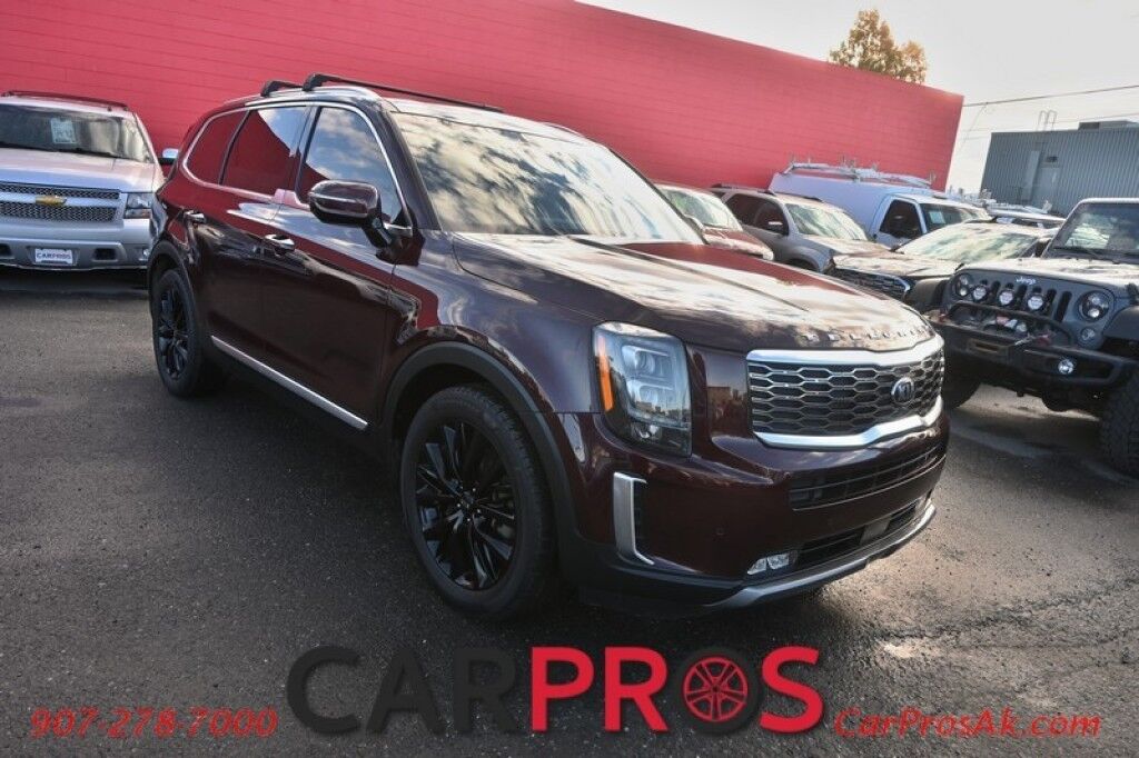 2021 Kia Telluride SX - 3.8L V6 - Prestige Pkg - Heated & Cooled Leather Seats - Remote Start - Harman Kardon Premium Sound - Navigation - 360 Backup Camera - Blind Spot Monitor - Dual Sunroof - 2nd Row Captains Chairs - Seats 7 - Tow Pkg - Low Miles Anchorage AK