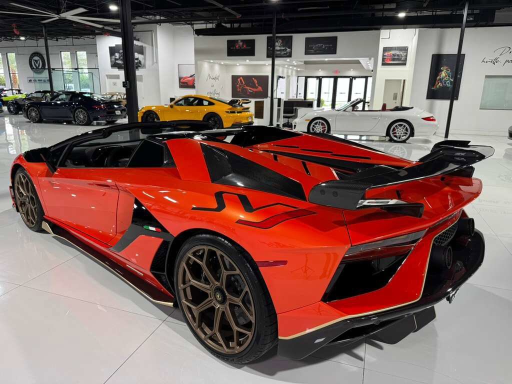 2021 Lamborghini Aventador SVJ Roadster Arancio Xanto paint, Ad Personam interior, exposed carbon "SVJ" AND MUCH MORE!!! Fort Lauderdale FL