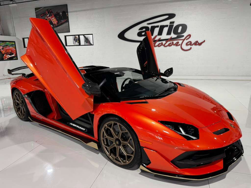 2021 Lamborghini Aventador SVJ Roadster Arancio Xanto paint, Ad Personam interior, exposed carbon "SVJ" AND MUCH MORE!!! Fort Lauderdale FL