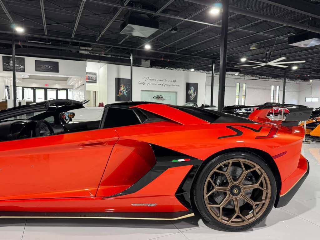 2021 Lamborghini Aventador SVJ Roadster Arancio Xanto paint, Ad Personam interior, exposed carbon "SVJ" AND MUCH MORE!!! Fort Lauderdale FL