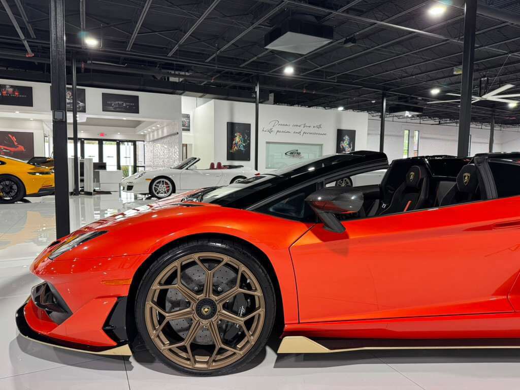 2021 Lamborghini Aventador SVJ Roadster Arancio Xanto paint, Ad Personam interior, exposed carbon "SVJ" AND MUCH MORE!!! Fort Lauderdale FL