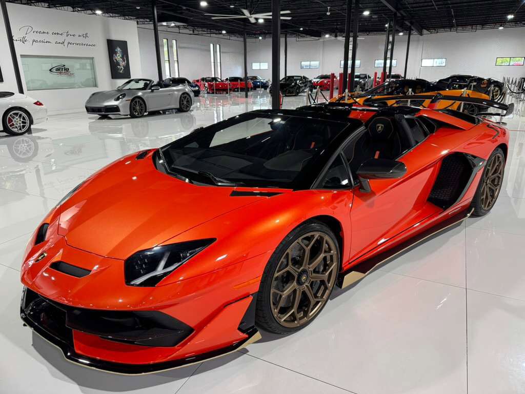 2021 Lamborghini Aventador SVJ Roadster Arancio Xanto paint, Ad Personam interior, exposed carbon "SVJ" AND MUCH MORE!!! Fort Lauderdale FL