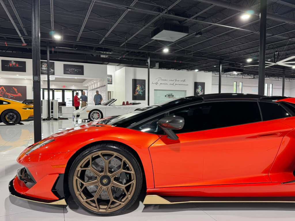2021 Lamborghini Aventador SVJ Roadster Arancio Xanto paint, Ad Personam interior, exposed carbon "SVJ" AND MUCH MORE!!! Fort Lauderdale FL