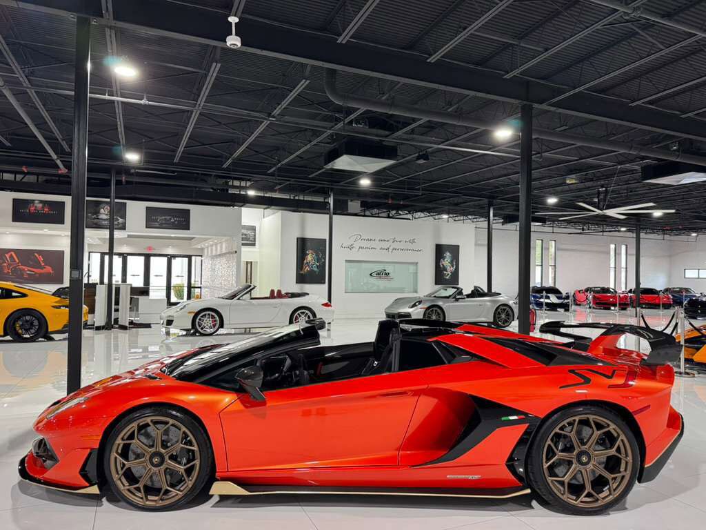 2021 Lamborghini Aventador SVJ Roadster Arancio Xanto paint, Ad Personam interior, exposed carbon "SVJ" AND MUCH MORE!!! Fort Lauderdale FL