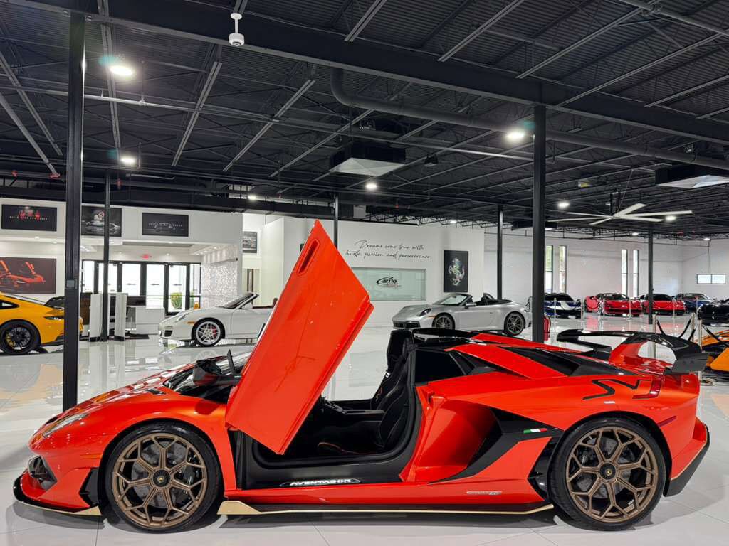 2021 Lamborghini Aventador SVJ Roadster Arancio Xanto paint, Ad Personam interior, exposed carbon "SVJ" AND MUCH MORE!!! Fort Lauderdale FL
