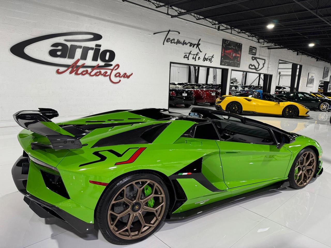 2021 Lamborghini Aventador SVJ Roadster Verde Mantis paint, Ad Personam calipers, Sensonum audio, comfort seats & more!! Fort Lauderdale FL