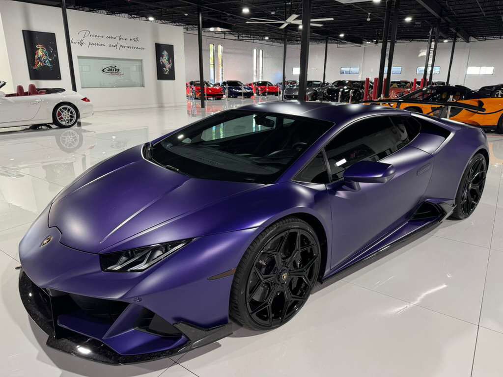 2021 Lamborghini Huracan EVO ALL-WHEEL DRIVE! Viola Mel paint, Sensonum audio system, forged carbon galore AND MUCH MORE!!