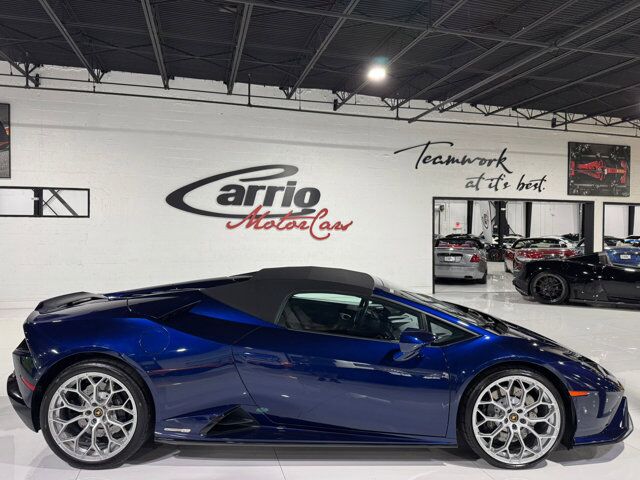2021 Lamborghini Huracan EVO Spyder RWD Blu Astraeus paint, Sensonum audio system Fort Lauderdale FL
