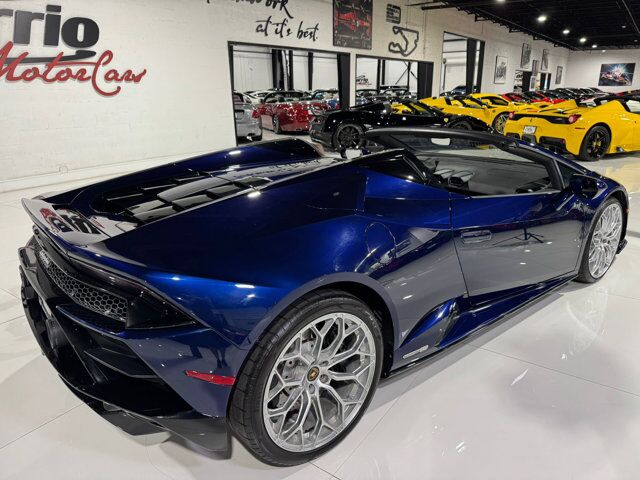2021 Lamborghini Huracan EVO Spyder RWD Blu Astraeus paint, Sensonum audio system Fort Lauderdale FL