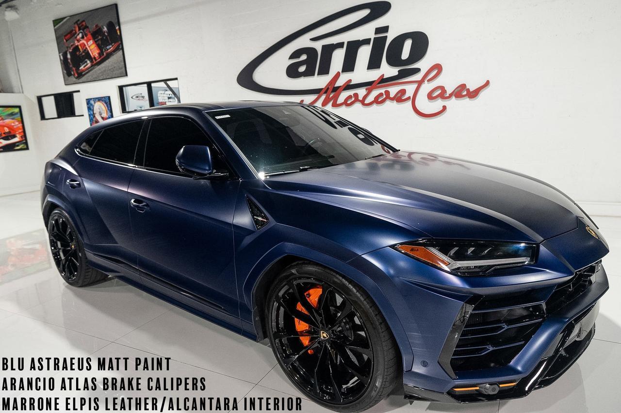 2021 Lamborghini Urus Blu Astraeus Matt paint, Arancio Atlas calipers, Marrone Elpis leather/Alcantara interior AND MORE!!