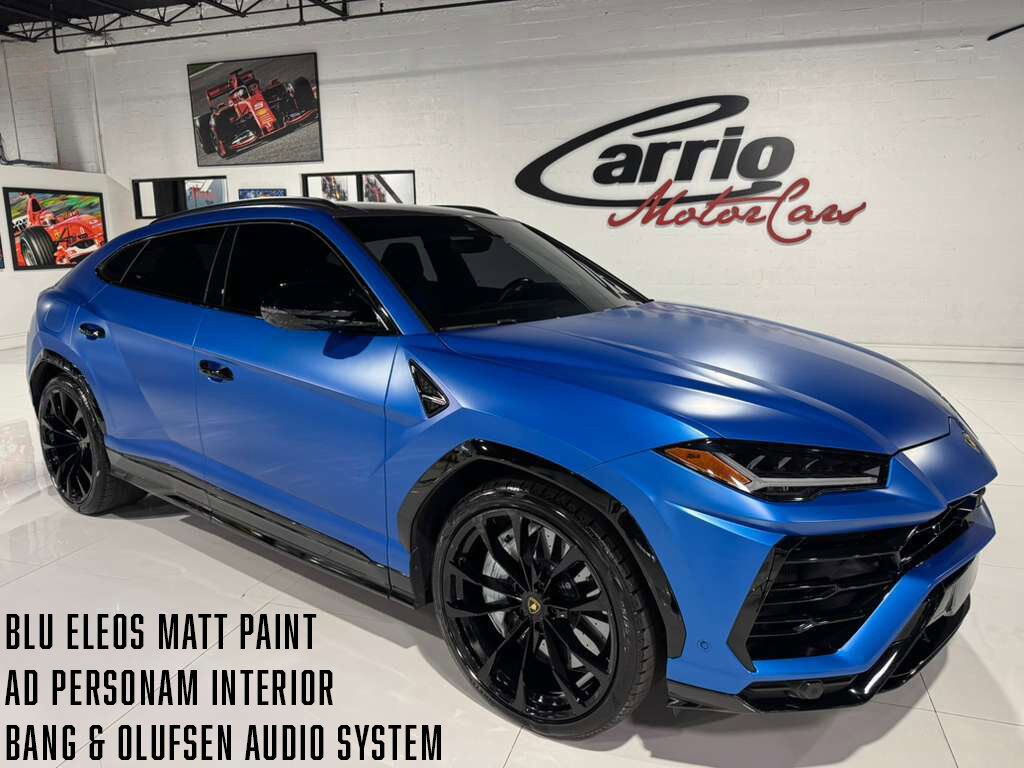 2021 Lamborghini Urus Blu Eleos Matt paint, Ad Personam options, panoramic roof, Bang & Olufsen audio AND MUCH MORE!!