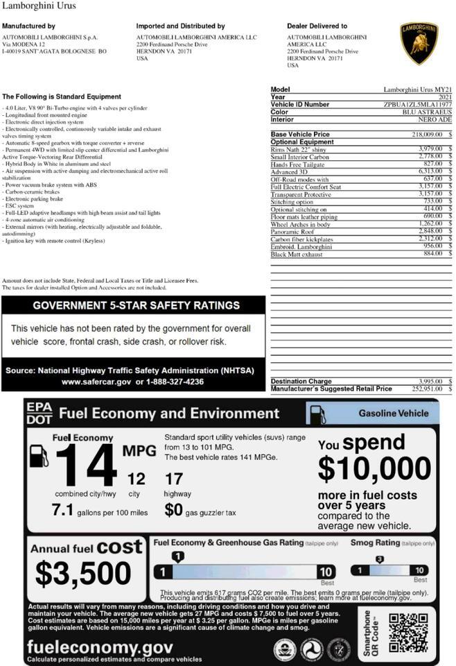 2021 Lamborghini Urus Only 9k Miles Blue Astraeus Metallic Scottsdale AZ