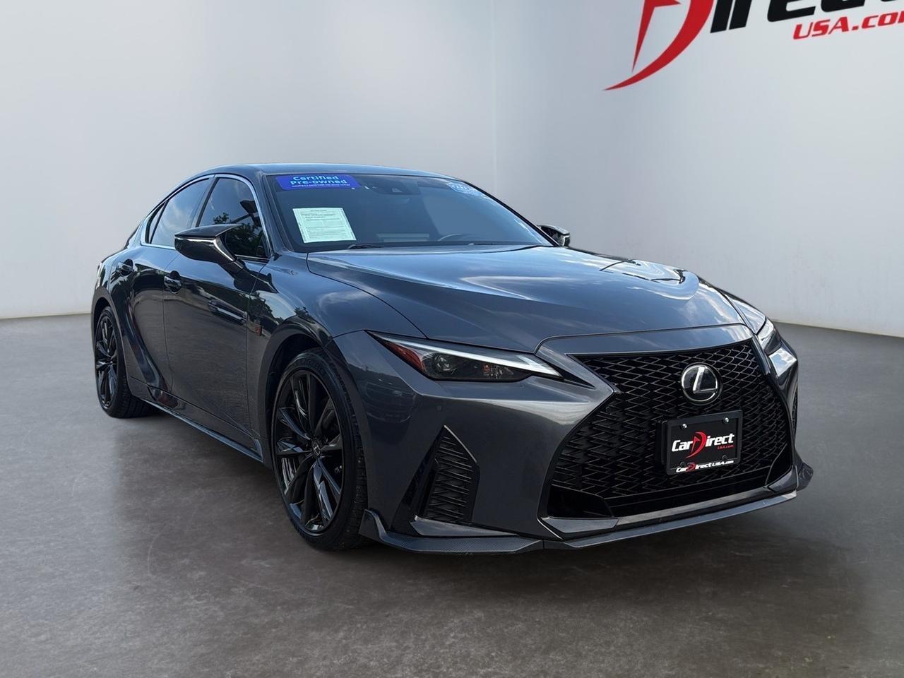 2021 Lexus IS 350 F SPORT, PADDLE SHIFTERS, BACKUP CAMERA, BLIND SPOT ALERT, LANE KEEP ASST, SUNROOF, HEATED & A/C HEATS, WIFI CAPABLE, RIDE IN STYLE, RIDE TOUGH!