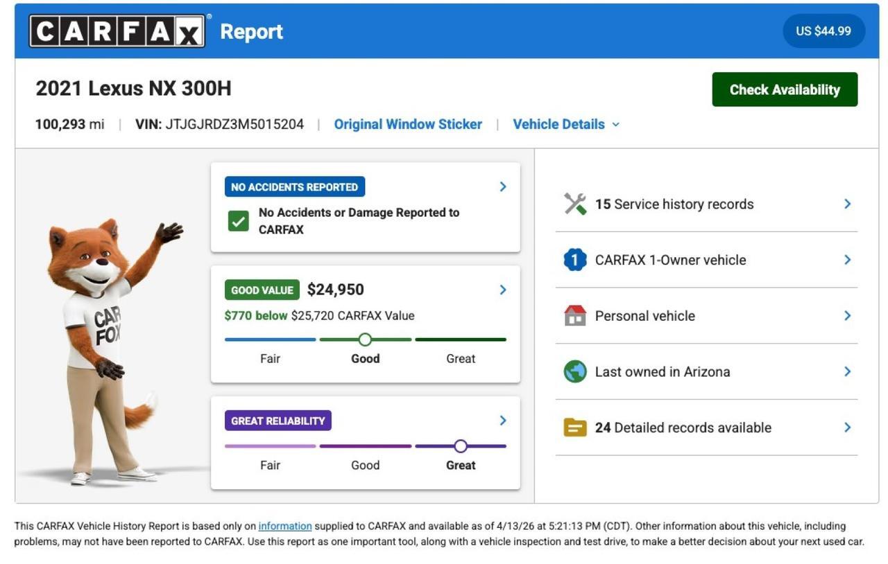 2021 Lexus NX 300h Premium Package Highly Optioned 1-Owner Scottsdale AZ