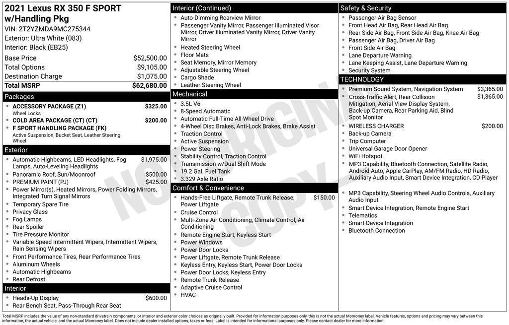 2021 Lexus RX 350 F Sport Handling